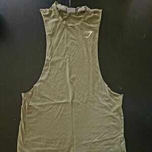 Gymshark React Drop Arm Tank Olive Green, Small